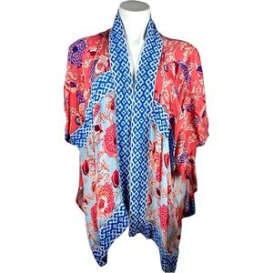 Boho Floral Patchwork Cupro Kimono Wrap O/S